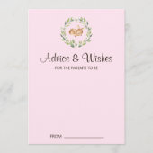 フローラ眠る鹿ガールベビーシャワーアドバイスカード アドバイスカード (正面)