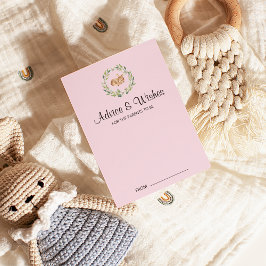 フローラ眠る鹿ガールベビーシャワーアドバイスカード アドバイスカード