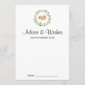 フローラ眠る鹿ベビーシャワーアドバイスカード アドバイスカード (正面)