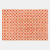 フローラ着物プリント、ターコイズ、淡橙 ラッピングペーパーシート (正面3)