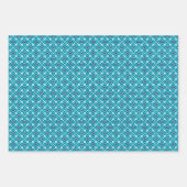 フローラ着物プリント、赤、ピンク、インディゴ ラッピングペーパーシート (正面3)