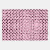 フローラ着物プリント、赤、ピンク、インディゴ ラッピングペーパーシート (正面2)