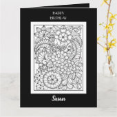 フローラ着色誕生日カード カード (黄色い花)