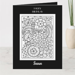 フローラ着色誕生日カード カード