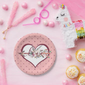 フローラ矢印バレンタイン ペーパープレート (パーティー)