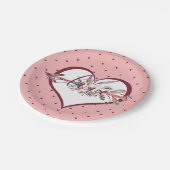 フローラ矢印バレンタイン ペーパープレート (アングル)