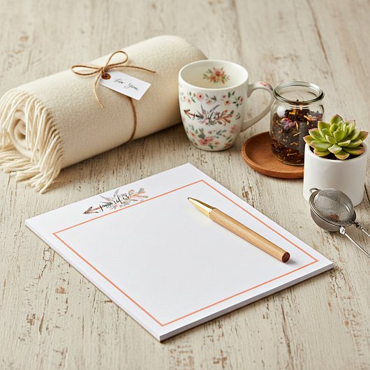 フローラ矢印メモパーソナライズされた帳 ノートパッド