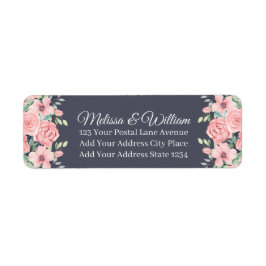 フローラ石板グレ結婚ー差出人住所 ラベル