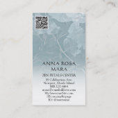 *~*フローラ石板ブルーフラワーカラーQRロゴ写真 名刺 (裏面)