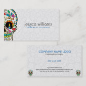 フローラ砂糖スカル燃焼キャンドル 名刺 (正面/裏面)