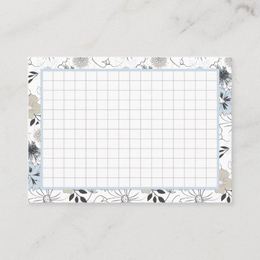 フローラ確認の実行ノートカード 名刺 (裏面)