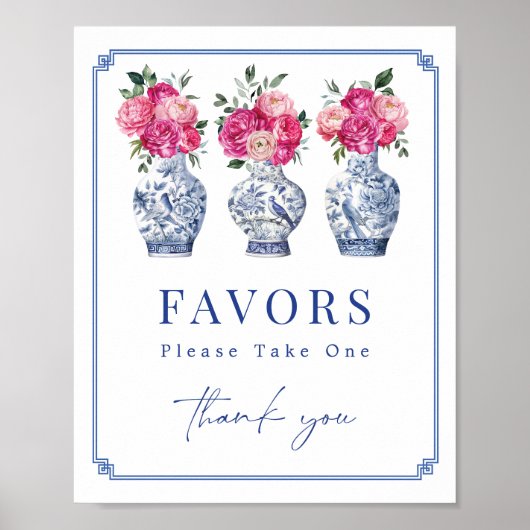 フローラ磁器ブライダルシャワーの好意 ポスター (正面)