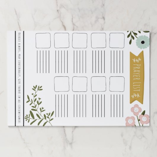 フローラ祈りの言葉一覧 ペーパーパッド (正面)