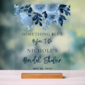 フローラ私が行う前に何か青いブライダルシャワー アクリルサイン (ニュートラル)