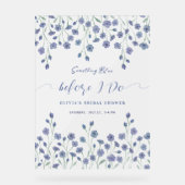 フローラ私が行う前に何か青いブライダルシャワー アクリルサイン (正面)