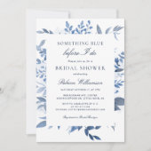 フローラ私が行う前に何か青いブライダルシャワー 招待状 (正面)