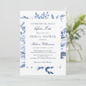 フローラ私が行う前に何か青いブライダルシャワー 招待状 (スタンド正面)