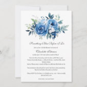 フローラ私が行う前に何か青いブライダルシャワー 招待状 (正面)