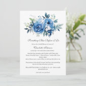 フローラ私が行う前に何か青いブライダルシャワー 招待状 (スタンド正面)
