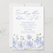 フローラ私が行う前に何か青いブライダルシャワー 招待状 (正面)