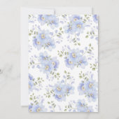 フローラ私が行う前に何か青いブライダルシャワー 招待状 (裏面)