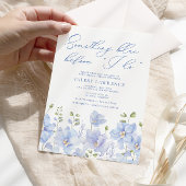 フローラ私が行う前に何か青いブライダルシャワー 招待状