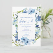 フローラ私が行う前に何か青いブライダルシャワー 招待状 (スタンド正面)