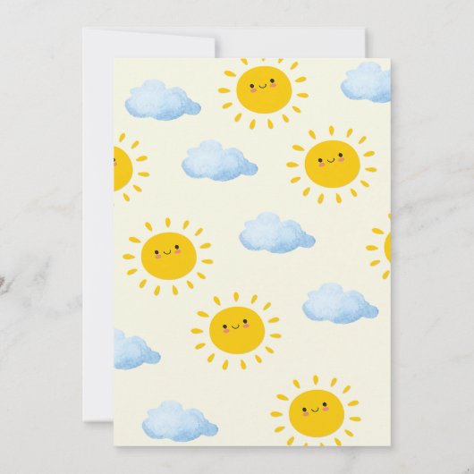 フローラ私たちの小さな太陽の光1st誕生日ひまわり 招待状 (裏面)