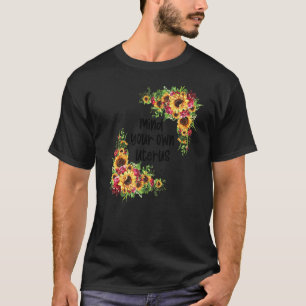 フローラ私の選択ひまわりフェミニズム母はあなたの心 Tシャツ