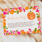 フローラ秋かわいいカボチャの赤ちゃんシャワー用の本 エンクロージャーカード