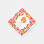 フローラ秋かわいいカボチャの赤ちゃんシャワー スタンダードカクテルナプキン (角)