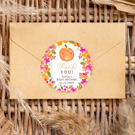 フローラ秋かわいいカボチャの赤ちゃんシャワー ラウンドシール