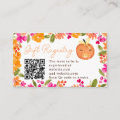 フローラ秋かわいいカボチャ登録ベビーシャワー エンクロージャーカード (正面)