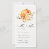 フローラ秋のカボチャ座席表の番号 サンキューカード (裏面)