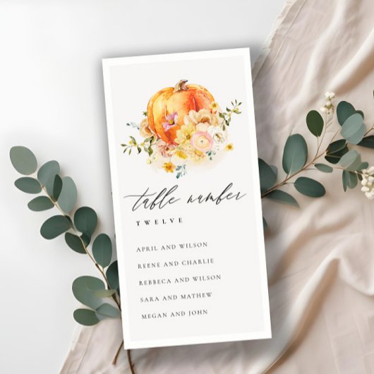 フローラ秋のカボチャ座席表の番号 サンキューカード