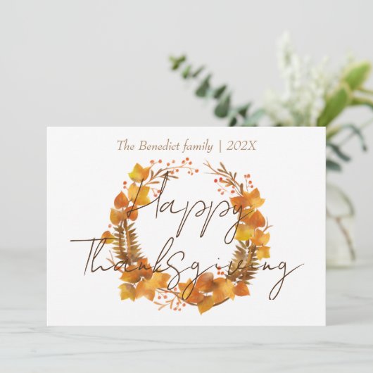 フローラ秋の紅葉幸せな感謝祭 シーズンカード (スタンド正面)