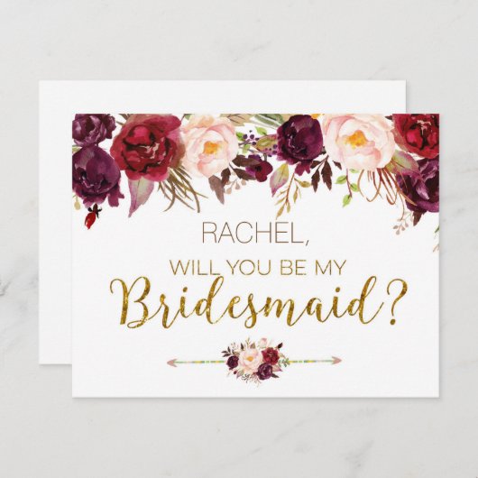 フローラ秋は私の花嫁カード 招待状 (正面/裏面)