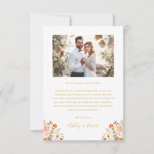 フローラ秋をテーマにした結婚Archさんの写真 サンキューカード (裏面)