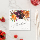 フローラ秋インラブオレンジブルゴーニュブライダルシャワー スタンダードカクテルナプキン (インサイチュ)