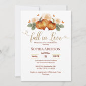 フローラ秋インラブパンプキンハートブライダルシャワー 招待状 (正面)