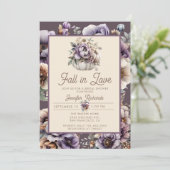 フローラ秋インラブパープルブライダルシャワー 招待状 (スタンド正面)