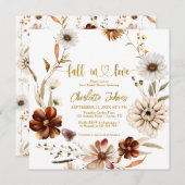 フローラ秋インラブボホリースブライダルシャワー 招待状 (正面/裏面)