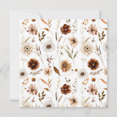 フローラ秋インラブボホリースブライダルシャワー 招待状 (裏面)