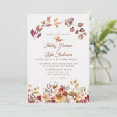 フローラ秋インラブボホ秋ボタニカル結婚ズ 招待状 (スタンド正面)