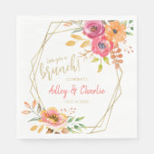 フローラ秋ウォーターカラーブランチウェディングシャワーナプキ スタンダードランチョンナプキン (正面)