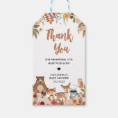 フローラ秋ウッドランドベビーシャワーメッセージカード ギフトタグ (正面)