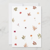 フローラ秋ウッドランドベビーシャワー 招待状 (裏面)