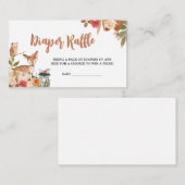 フローラ秋ウッドランド赤ちゃんシャワーおむつラッフル エンクロージャーカード (正面/裏面)