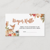 フローラ秋ウッドランド赤ちゃんシャワーおむつラッフル エンクロージャーカード (正面)