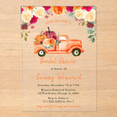 フローラ秋カボチャートラックブライダルシャワー アクリル招待状 (正面)